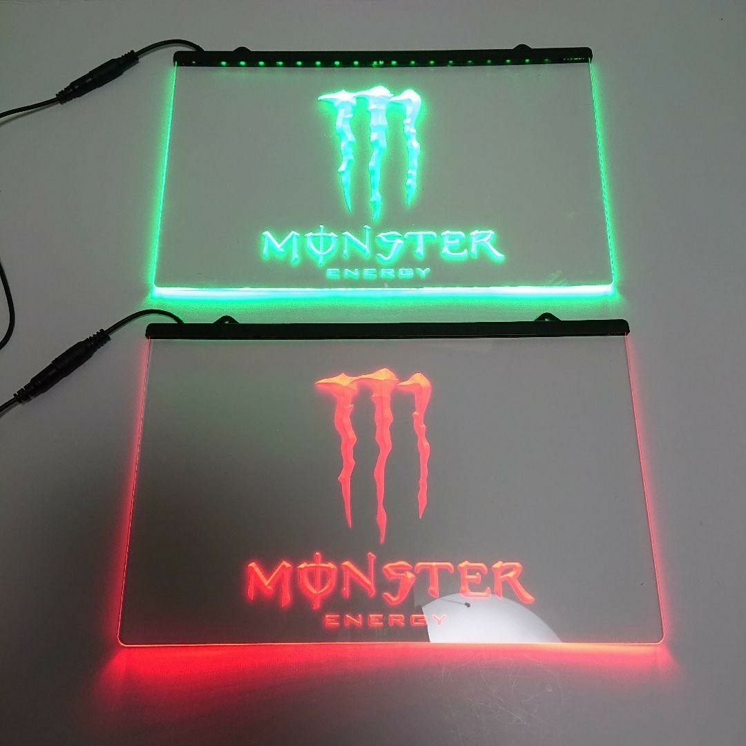 【約190×300×7㎜】モンスター エナジー LED ライト パネル 2点セット monster energy 【約190×300×7㎜】モンスター エナジー LED ライト パネル 2点セット monster energy
