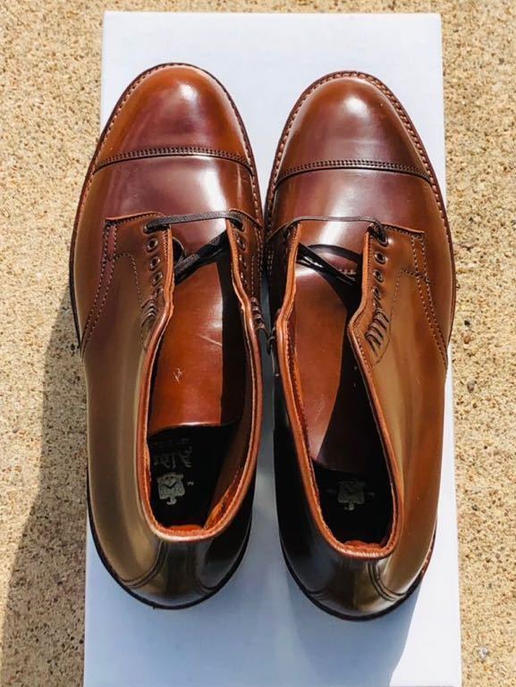 国内発送 オールデン ラベロ キャップトゥ ブー 8.5D CT AldenストレートRavello cap toe boot straight tip ウイスキー ⑨_画像2