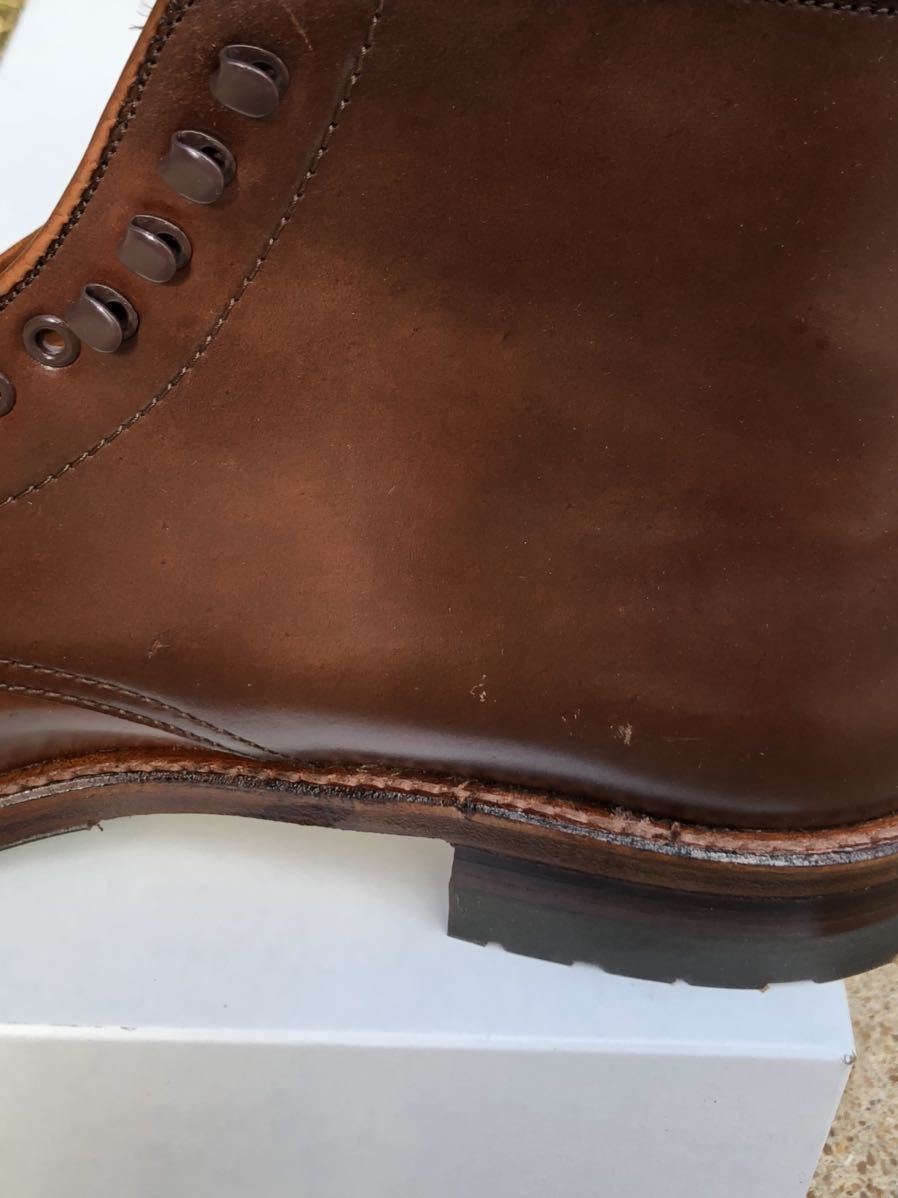 国内発送 オールデン ラベロ キャップトゥ ブー 8.5D CT AldenストレートRavello cap toe boot straight tip ウイスキー ⑨_画像5