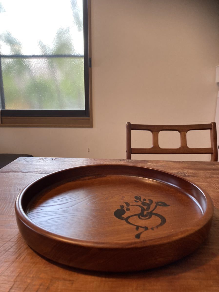 民藝 丸盆 折敷 箱付き 伝統工芸木製漆器 三重桑名