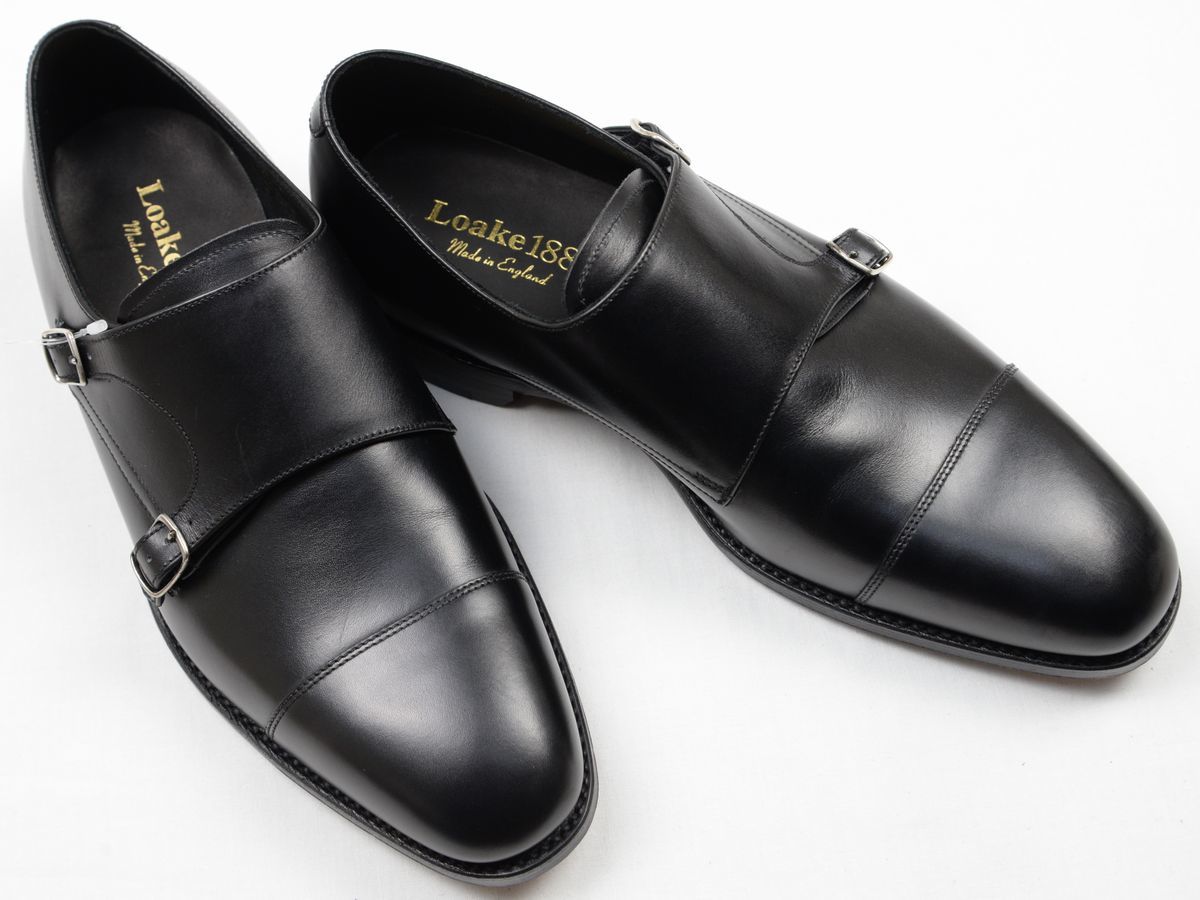 ●Loake 1880(ローク) CANNON(キャノン) モンクストラップビジネスシューズ(黒,UK8.0(JP26～26.5)革底,英国王室御用達)新品_画像1