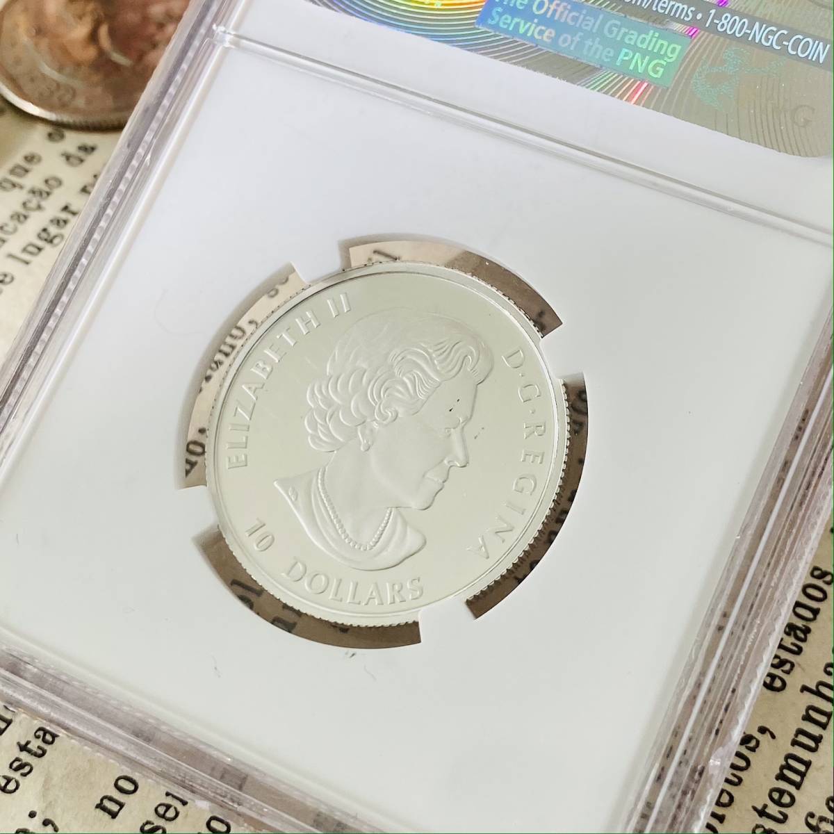 ☆NGC☆最高鑑定☆2016 PF70 UC カナダ 銀貨10ドルスワロフスキー