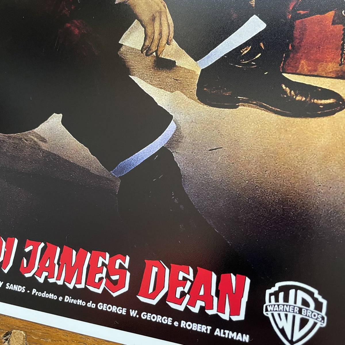 イタリア版ポスター『ジェームス・ディーン物語』（The James Dean Story）#2★ポルシェ・スパイダー550/356/理由なき反抗/エデンの東_額装イメージ（額は付属しません）