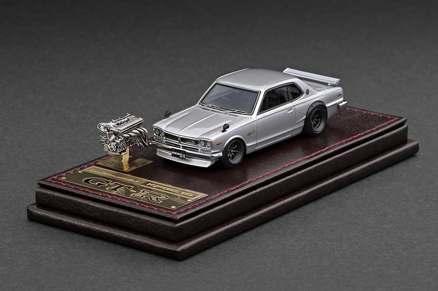 IG 1/64 WEB限定 日産 スカイライン2000GT-R シルバー エンジン付