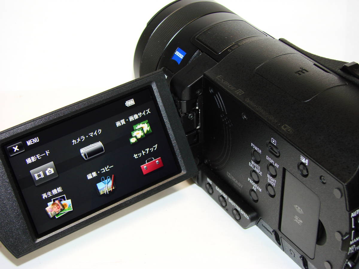 SONY 4K Handycam FDR-AX100 完動品！予備バッテリ付！_画像3