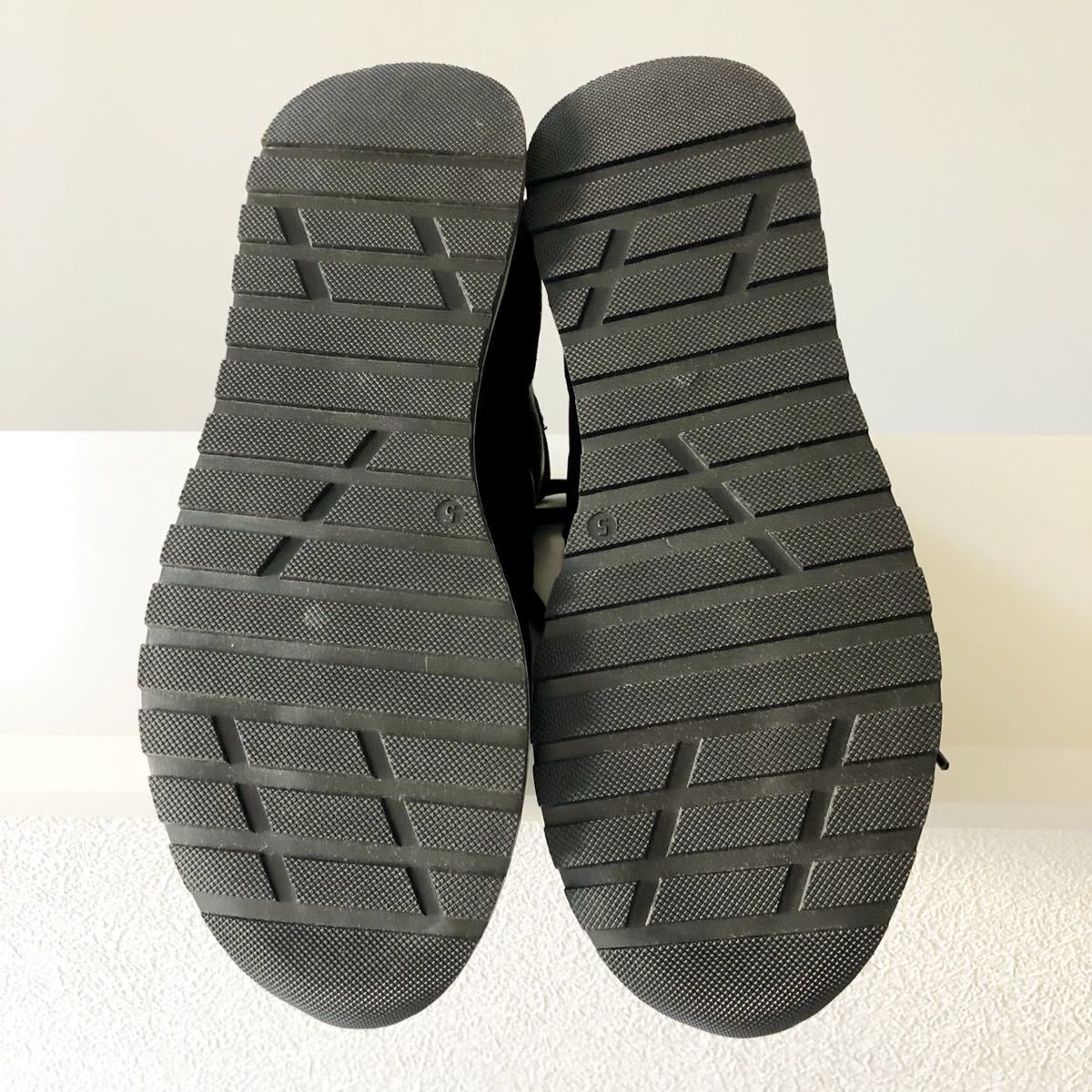 セルジオロッシ スニーカー ユニセックス 5 25cm ブラック 黒 新品