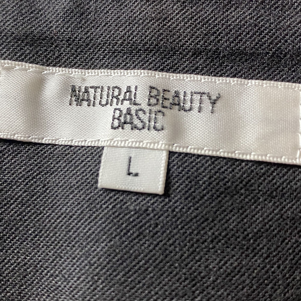 ナチュラルビューティーベーシック NATURAL BEAUTY BASIC ウール混 スカート フレア ひざ丈 シンプル 厚手 サイドジップ レディース L_画像8