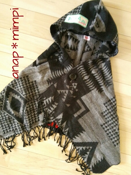 ANAP mimpi/kids*neitib pattern 2way stole poncho * new goods bl