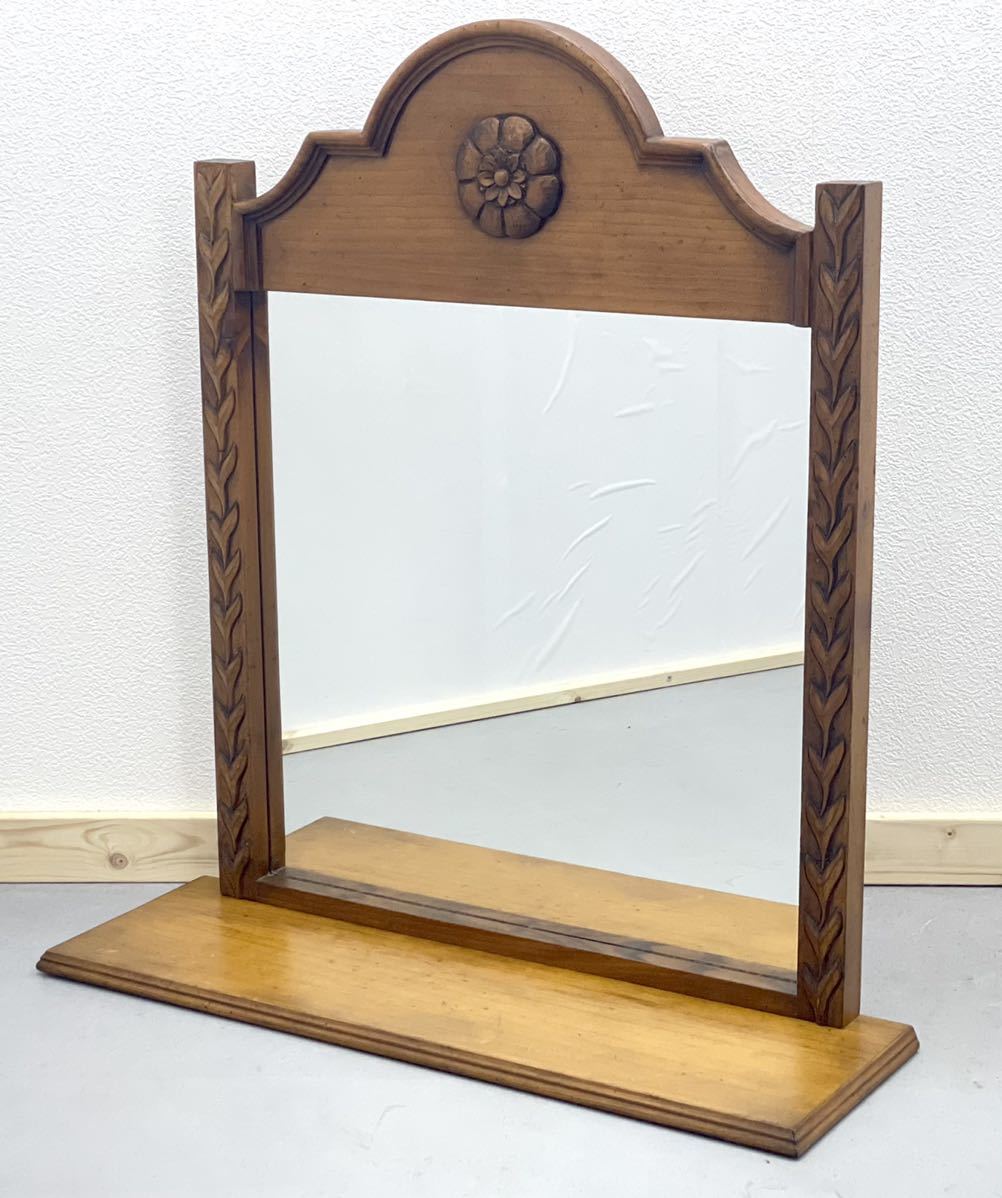 3150円 【94%OFF!】 ビンテージ 木製無垢材 ミラー 鏡