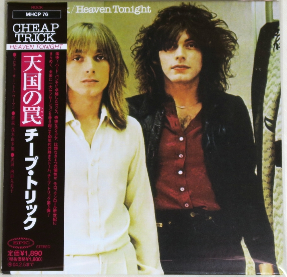 ◇ チープ・トリック Cheap Trick 天国の罠 Heaven Tonight 初回限定 紙ジャケ LPレプリカ帯 デジタル・リマスター 日本盤 帯付き MHCP-76_画像1