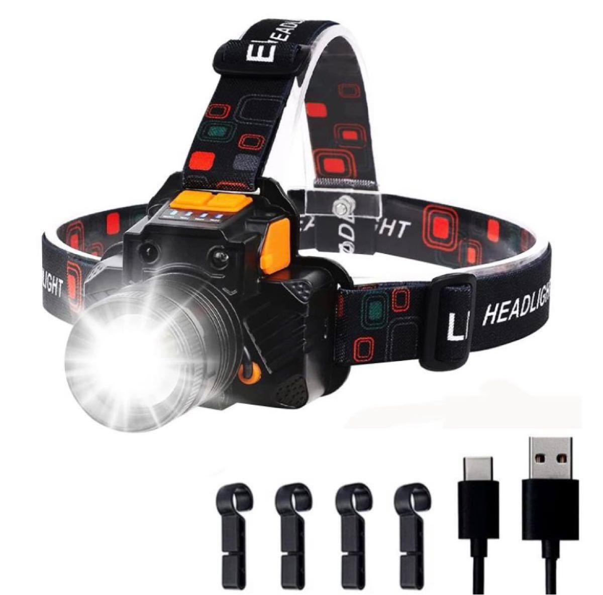ヘッドライト 充電式、光学凸レンズ、CREE XM-L T6ランプビーズ