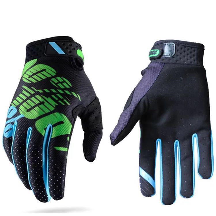 サイクリング 手袋 バイクグローブ オフロード 100％ 新品 送料無料 黒緑 Mサイズ_画像5