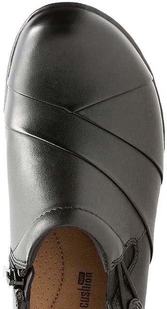 送料無料 Clarks 24.5cm サイドゴア ブーツ ジッパー ブラック 黒 レザー ヒール ドレス スニーカー パンプス チェルシー AAA21_画像9