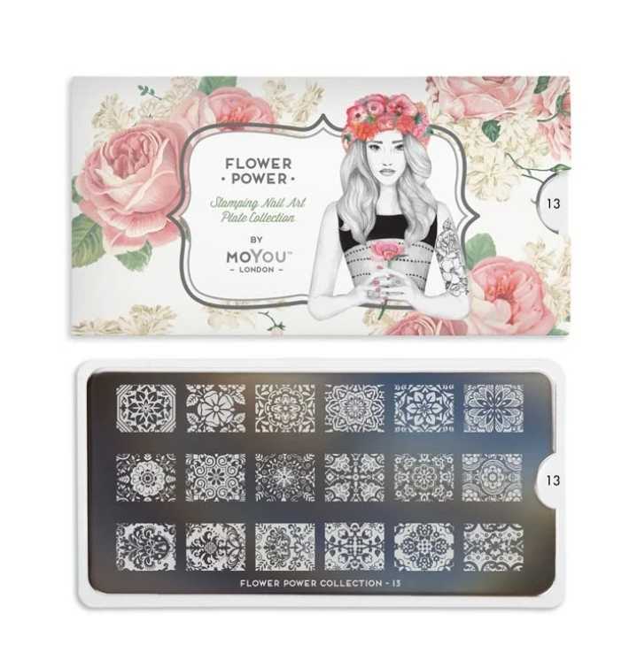 Moyou London nails stamp plate Flower power 13