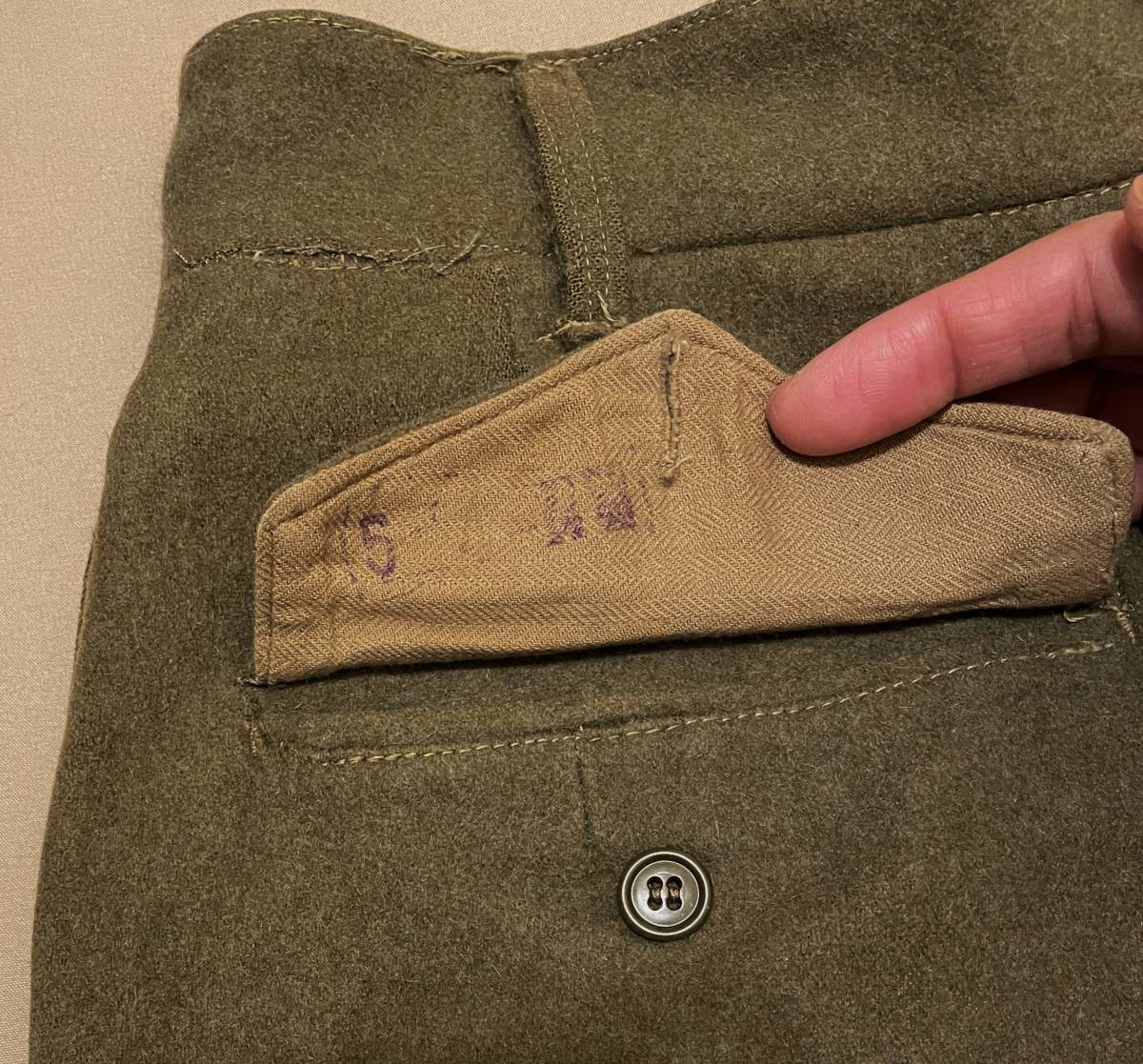 1958年50sビンテージ実物フランス軍ウールパンツM31トラウザーズOD 1958年50sビンテージ実物フランス軍ウールパンツM31トラウザーズOD