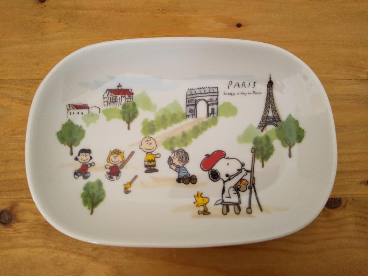 新品★SNOOPY スヌーピー 楕円プレート パリ ハワイ オランダ 3枚セット/世界旅行 食器 オーバル 皿 デザート フランス
