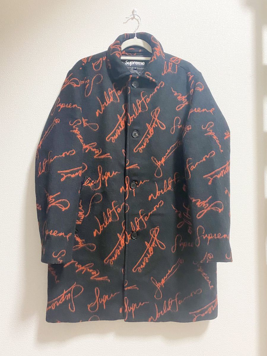 Supreme Script Logos Wool Overcoat M オーバーコート スクリプトロゴ