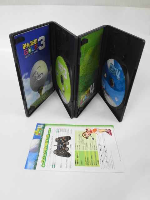 PS2 21-062 ソニー sony プレイステーション2 PS2 プレステ2 みんなのゴルフ 3 4 2本セット みんゴル シリーズ ゲーム ソフト 使用感あり