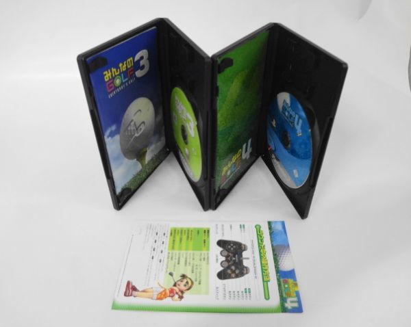 PS2 21-141 ソニー sony プレイステーション2 PS2 プレステ2 みんなのゴルフ 3 4 2本セット みんゴル シリーズ ゲーム ソフト 使用感あり