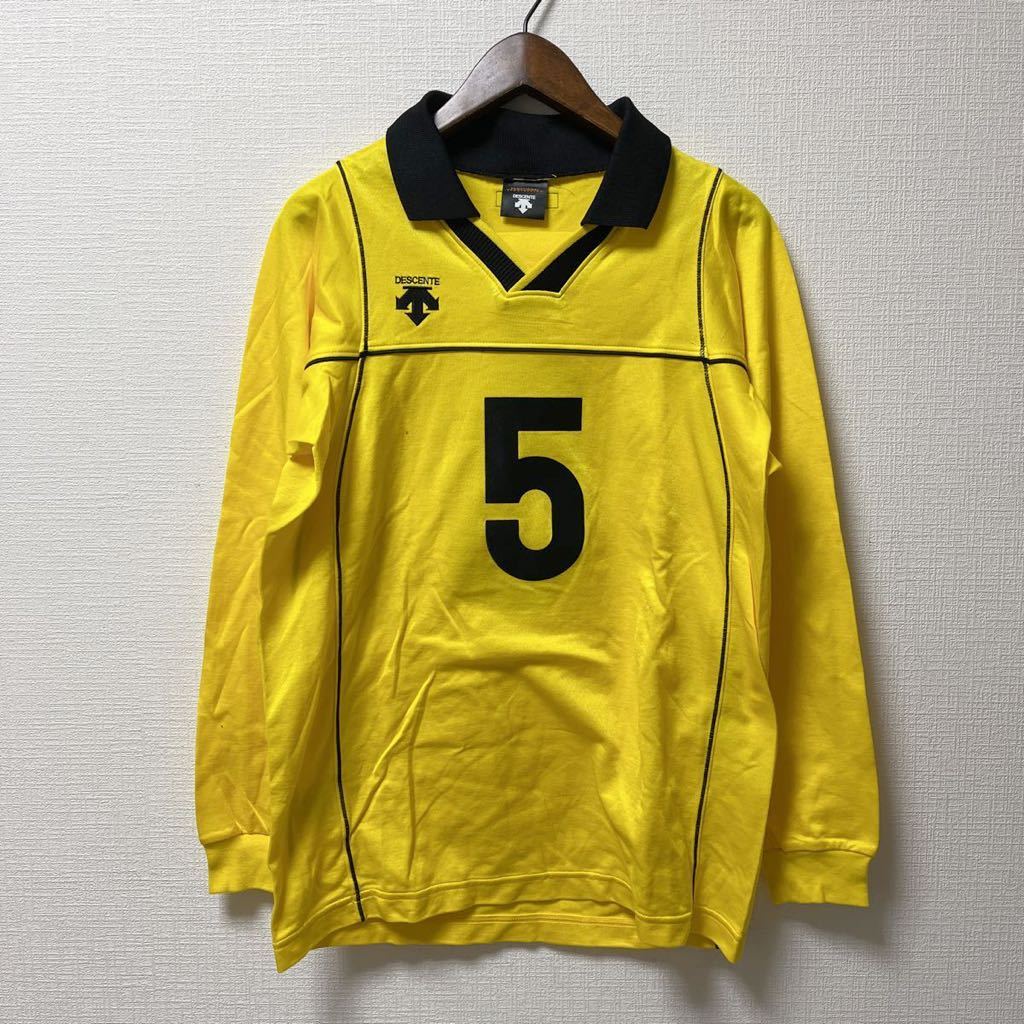 DESCENTE デサント 長袖シャツ ゲームシャツ ユニフォーム Sサイズ イエロー