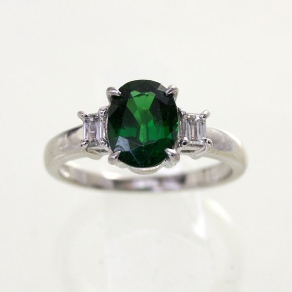 ◎中古美品◎プラチナ　グリーントルマリン　1.49ｃｔ　ダイヤ　0.20ｃｔ　リング　10号_画像1