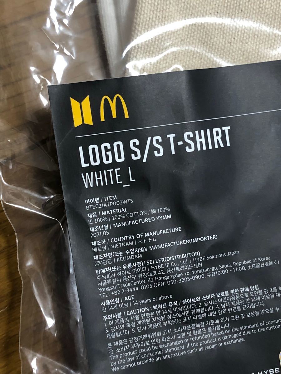 BTS×McD BTS マクドナルドコラボロゴTシャツ Lサイズ 白｜Yahoo!フリマ