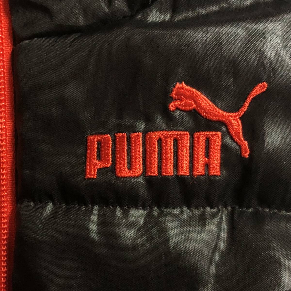 PUMA プーマ リバーシブル 中綿 ベスト 青系迷彩×黒 子供130cm 美品 管理C860_画像7