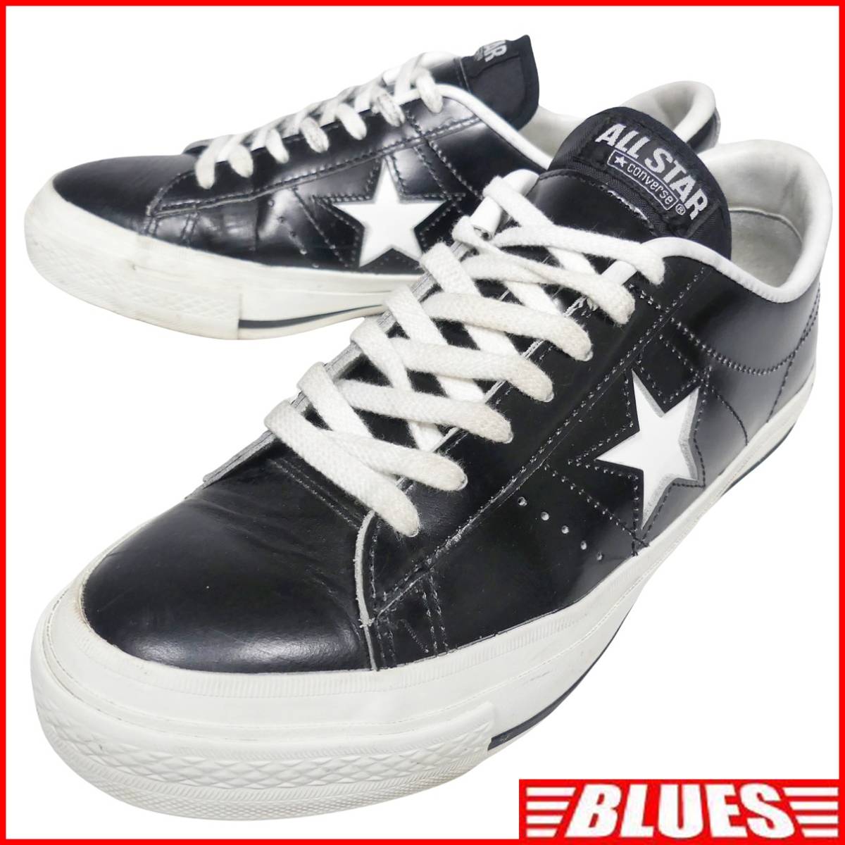  prompt decision * made in Japan CONVERSE*25cm one Star Converse men's 6.5 leather sneakers white black original leather all Star real leather allstar records out of production 