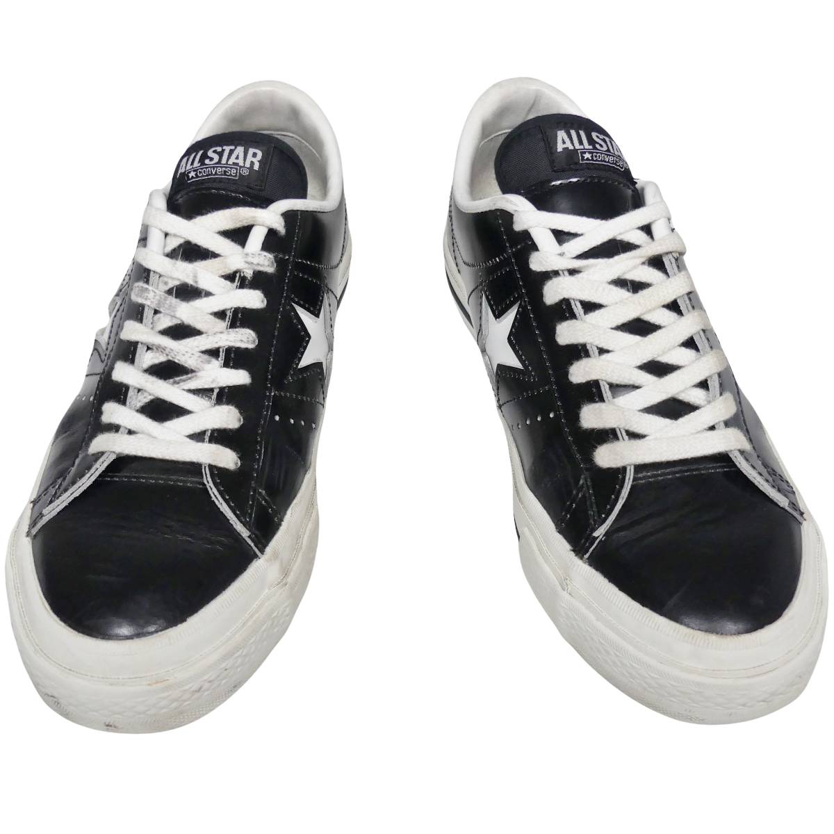  prompt decision * made in Japan CONVERSE*25cm one Star Converse men's 6.5 leather sneakers white black original leather all Star real leather allstar records out of production 