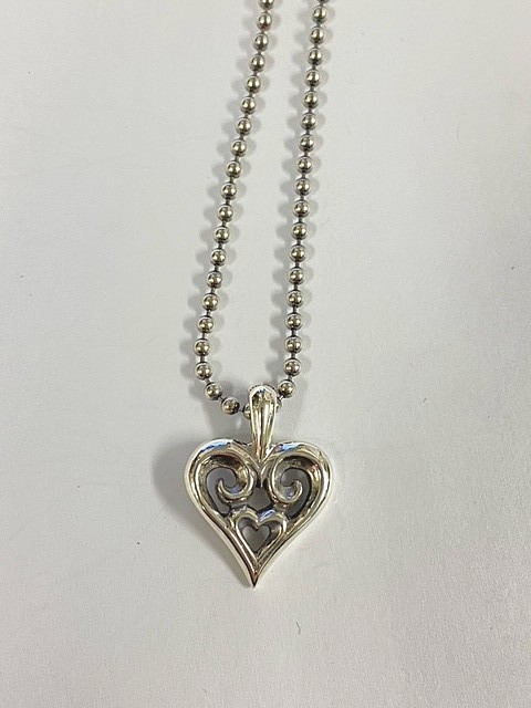 Bill Wall Leather ビルウォールレザー BWL TRIBAL HEART CHARM W/2MM BALL CHAIN ハート トライバル ボールチェーン2ミリ 在庫有ります！_画像2