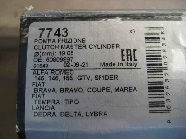 ! Alpha Romeo 145 155 916 GTV Fiat Lancia etc. clutch master cylinder LPR CLUTCH MASTER CYLINDER No 7759547!