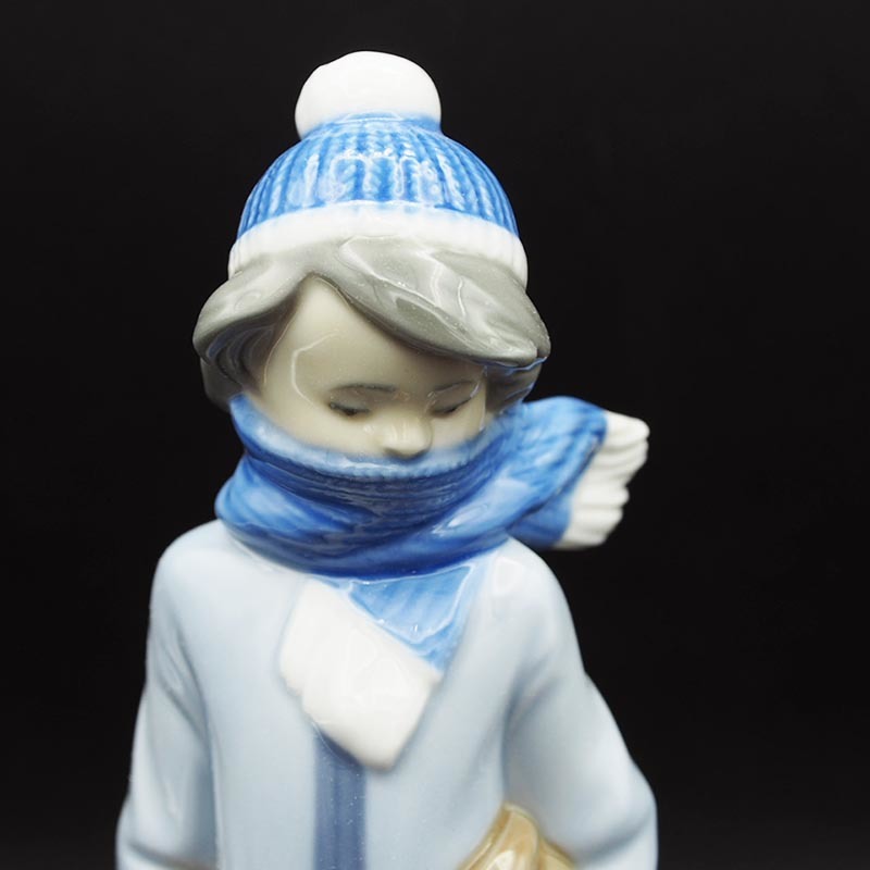 リヤドロ LLADRO No.5220 寒い日 少年と犬 Winter スペイン製 陶器 
