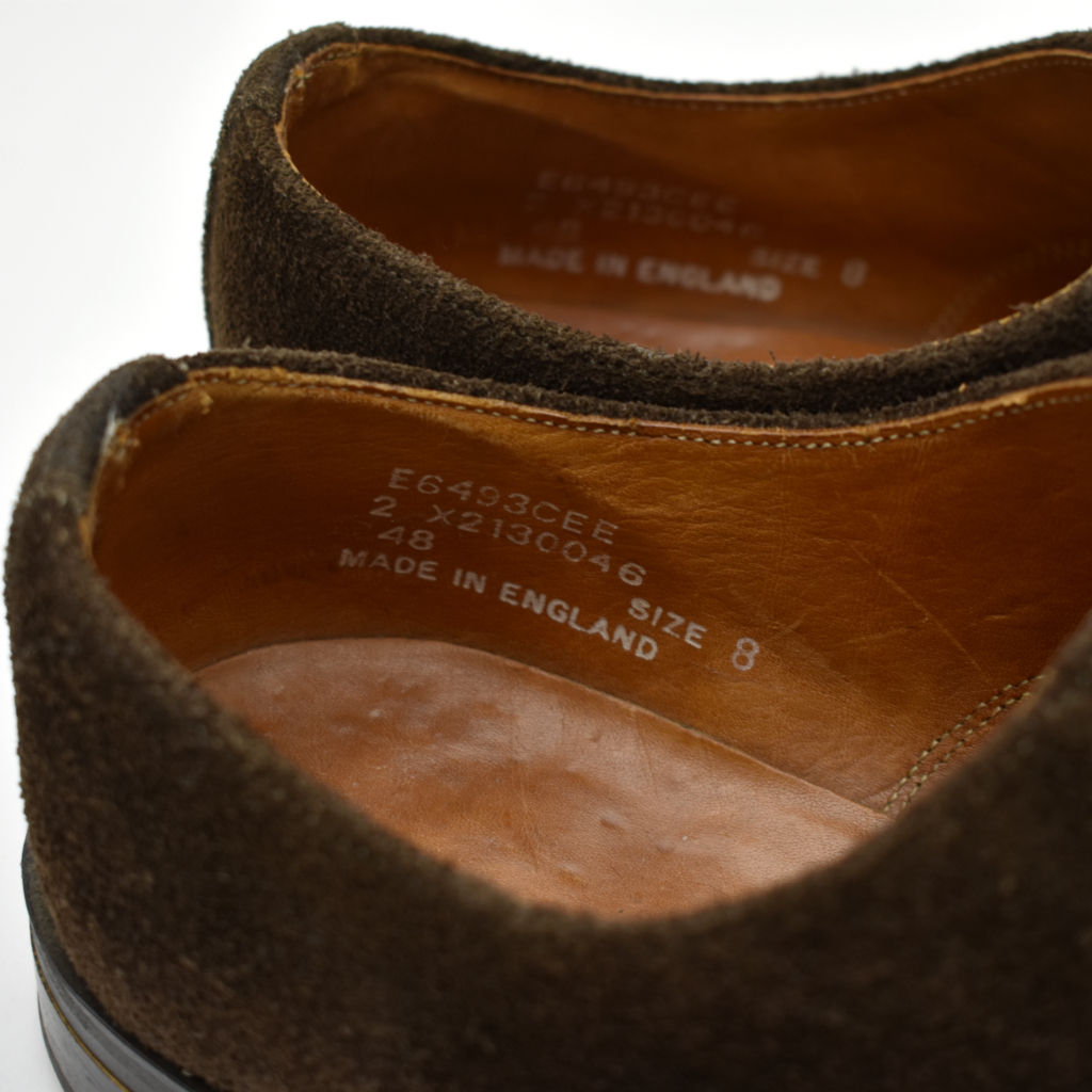 希少 vintage 英国製 Clarks クラークス 良質スエード ストレートチップ レザー シューズ ブラウン ビブラムソール size.uk8 england_画像5