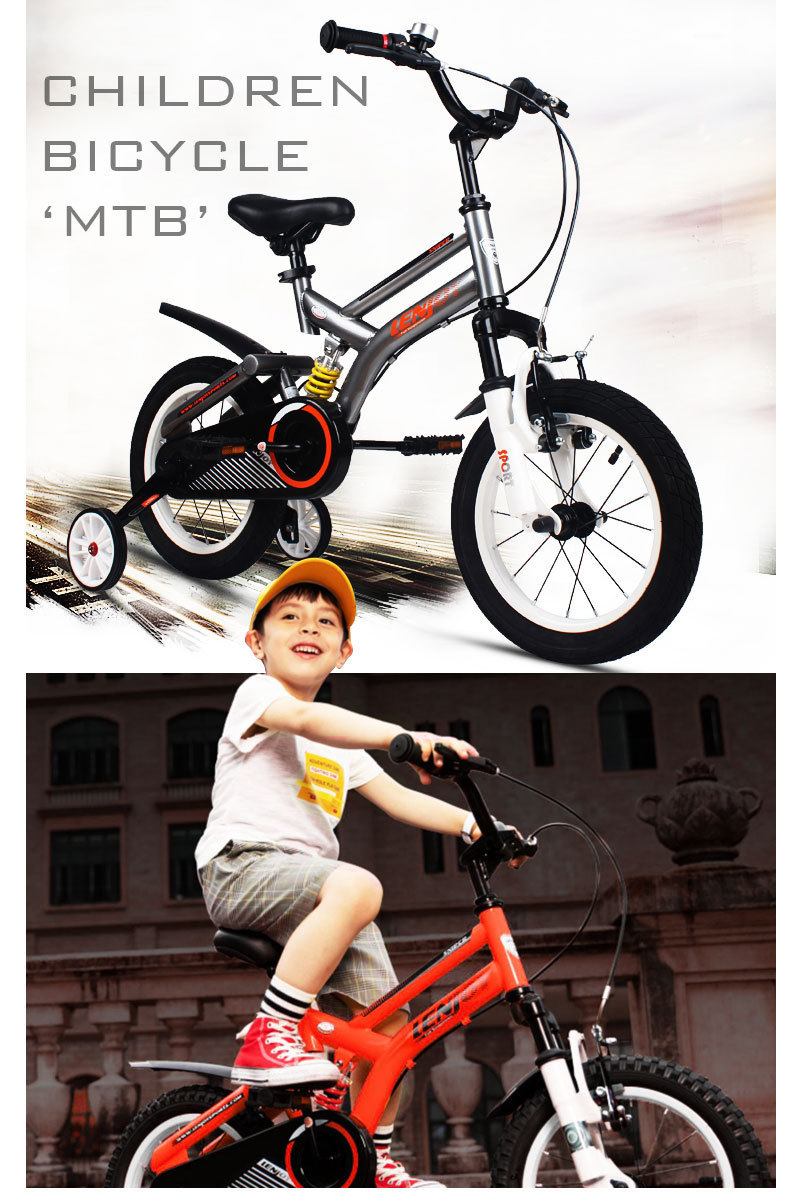 海外最新 [子供用自転車 LS16-11 キッズバイク 軽量 サスペンション 補助輪付き マウンテンバイク MTB LENJOY 16インチ レッド]  - 16インチ～ - labelians.fr