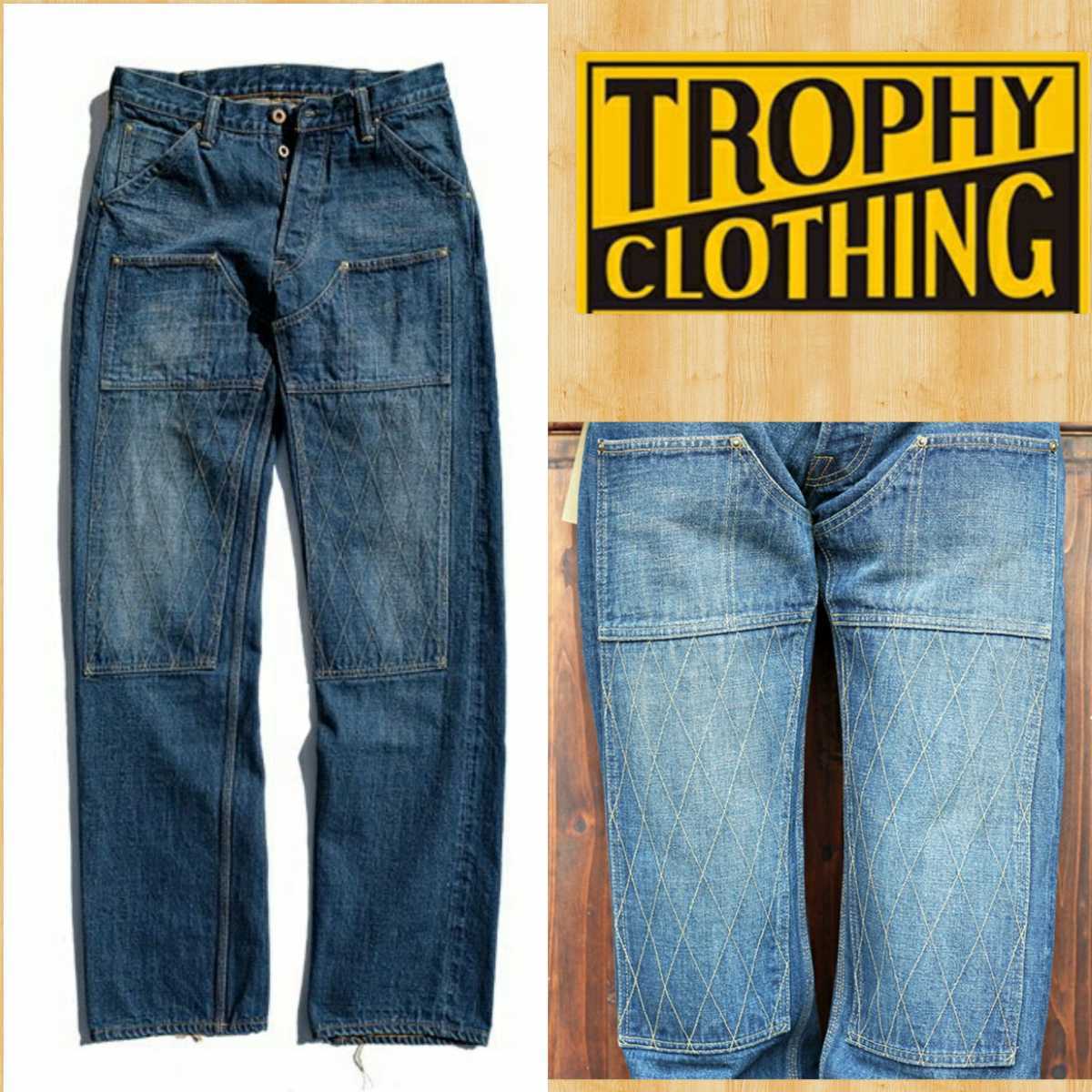 購入35200円 TROPHY CLOTHING トロフィークロージング ダブルニー ダメージデニム 30_画像1