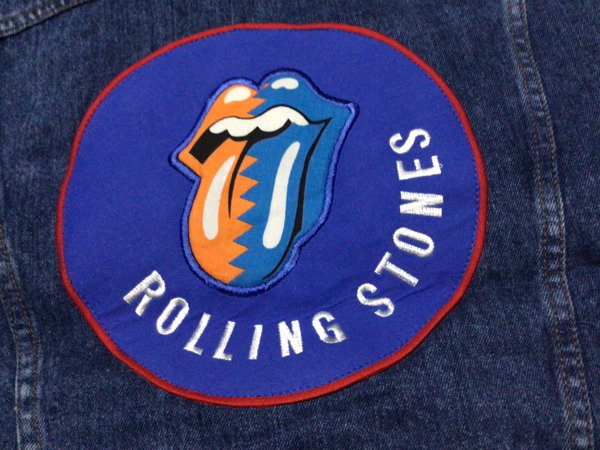 1989年デッドストック★ローリング・ストーンズ オフィシャル デニムジャケット Sサイズ★Steel Wheels Tour ジージャン Rolling Stones_画像6