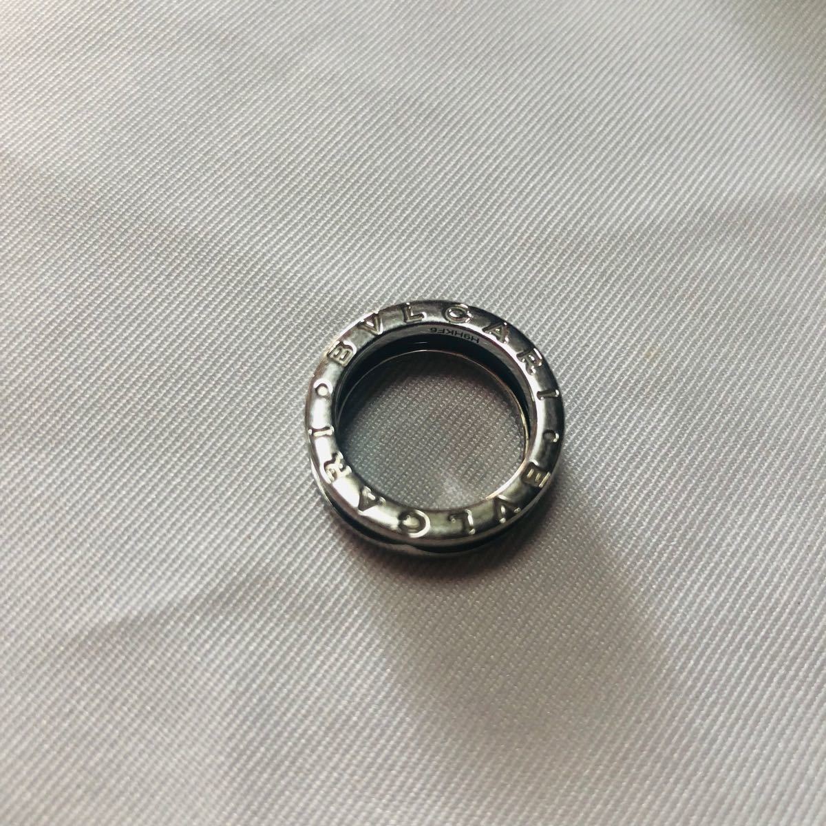 ブルガリBVLGARI セーブ・ザ・チルドレン シルバーリング7号黒