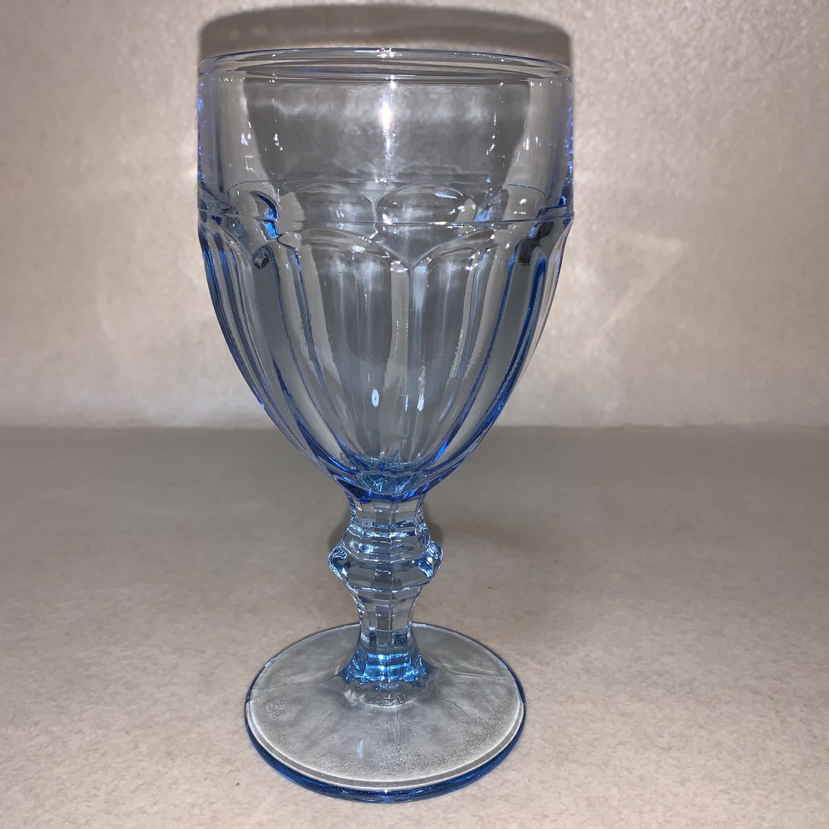  Vintage #Libbey company manufactured blue glass goblet DURATUFF water glass wine glass # America 