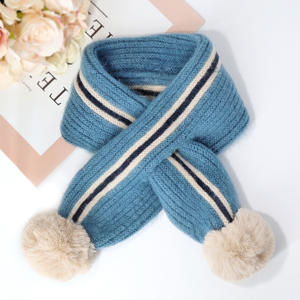  dog for pompon attaching muffler pet hair thread stylish item scarf blue blue 