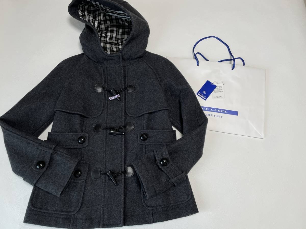 極美品 BURBERRY バーバリー・ブルーレーベル 裏地チェック柄ダッフル