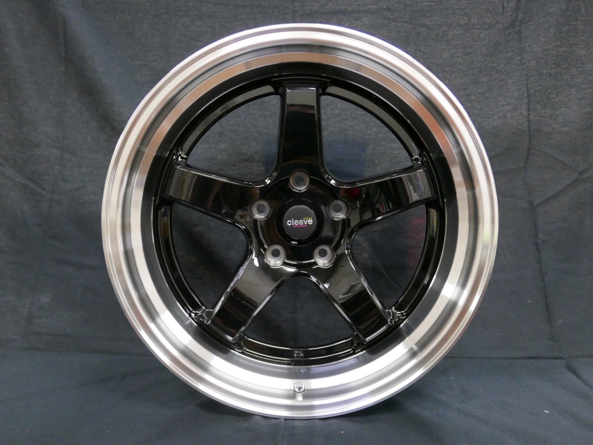 CLEAVE RACING FL53 18x9.5J ±0 5H-114.3 ブラック/マシンド 2本セット S13 S14 S15 180SX JZX90 JZX100 JZX110 R33 R34 C35 Z33 FD3S_画像2