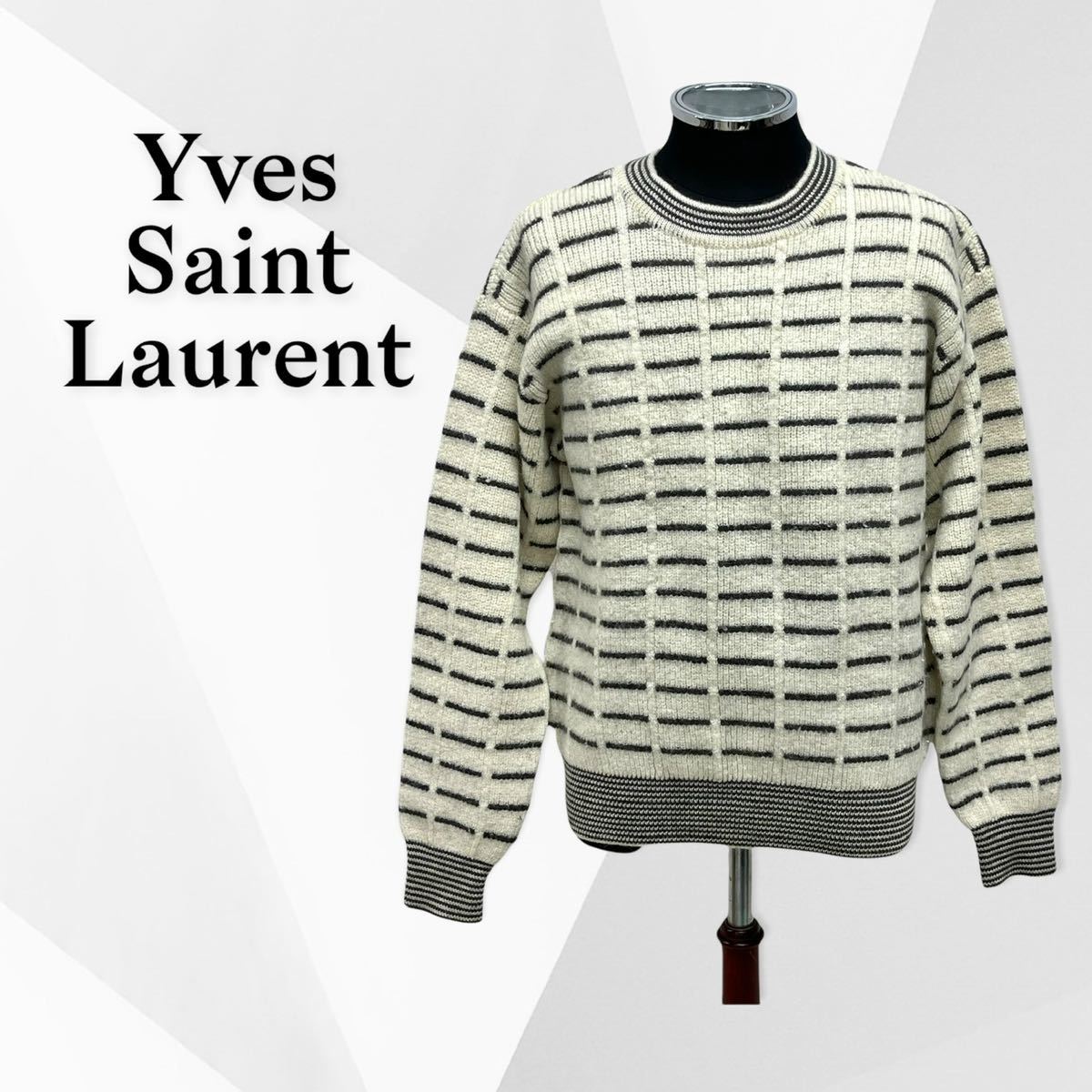 Yves Saint Laurent イヴサンローラン Vintage ヴィンテージ オールド ウール ボーダー ニット セーター メンズ