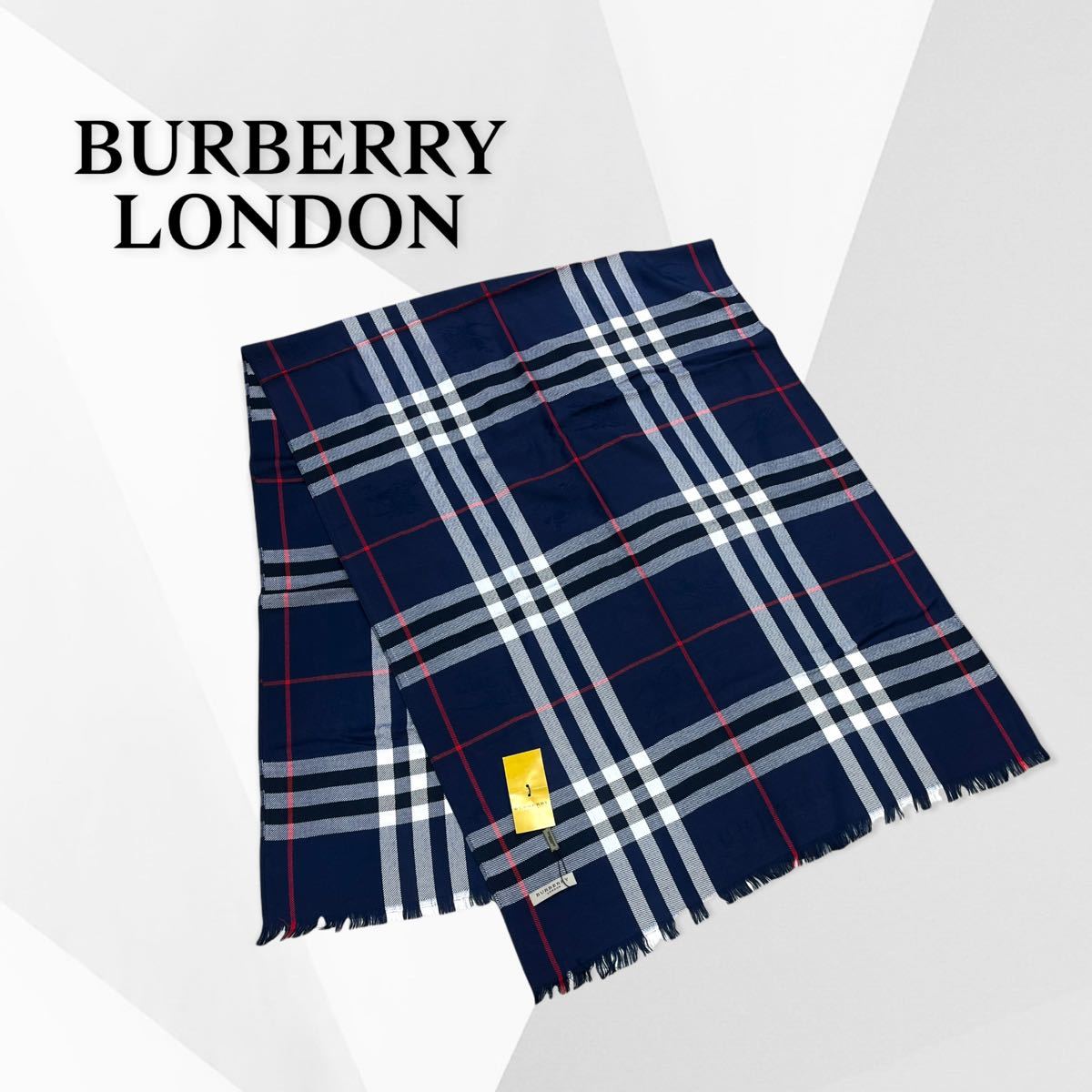 新品未使用 タグ付 BURBERRY LONDON バーバリー ロンドン カシミヤ ライトウェイト チェック柄 ホースマーク 大判ストール  19000216