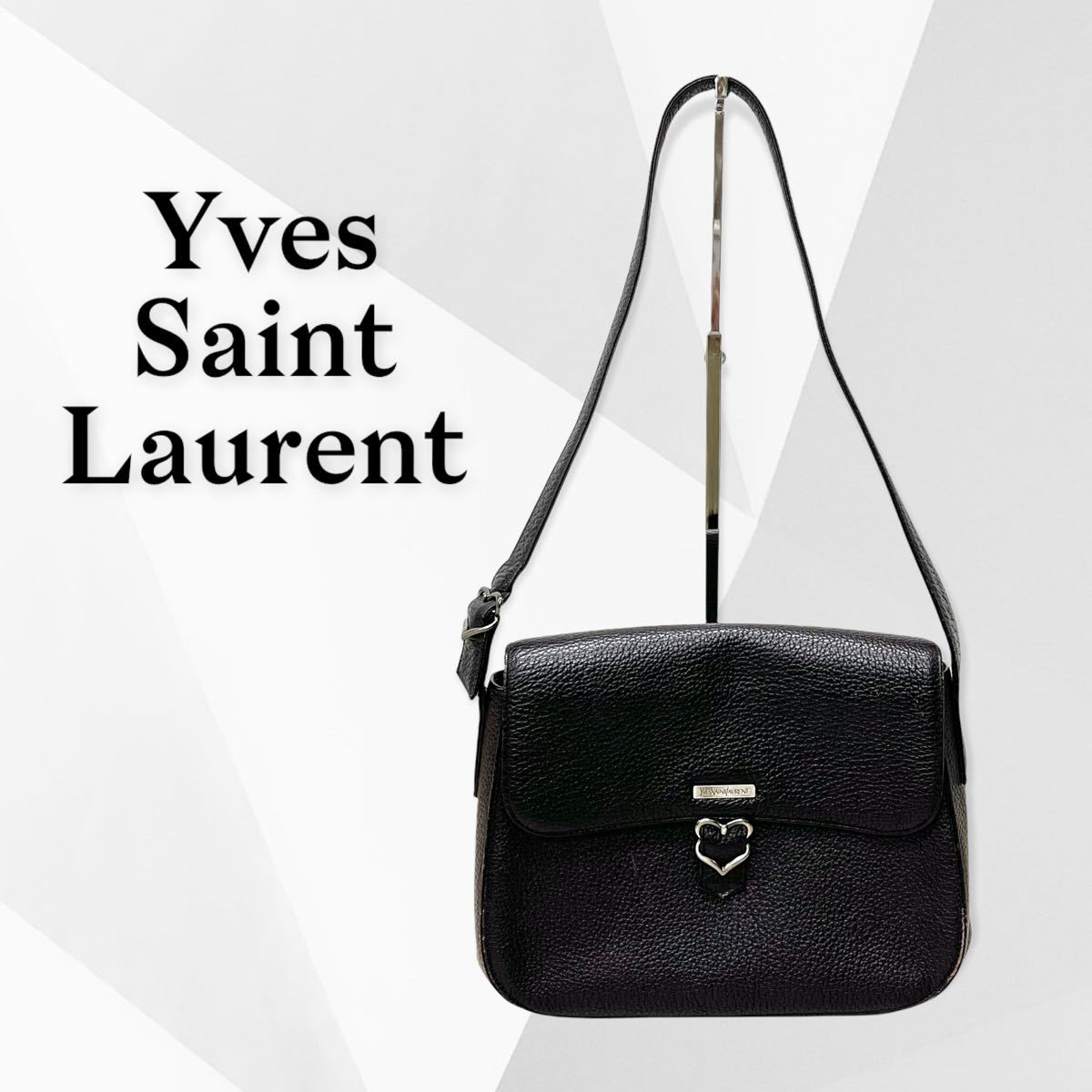 Yves Saint Laurent イヴサンローラン Vintage ヴィンテージ オールド ロゴプレート フラップ レザー ワンショルダーバッグ