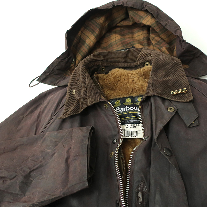 ヤフオク! - 96's 英国製ビンテージ BARBOUR ライナー フード...