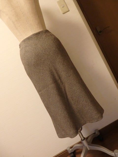 [ beautiful goods ]*BALLSEY herringbone pattern wool 98% long height skirt / Tomorrowland *