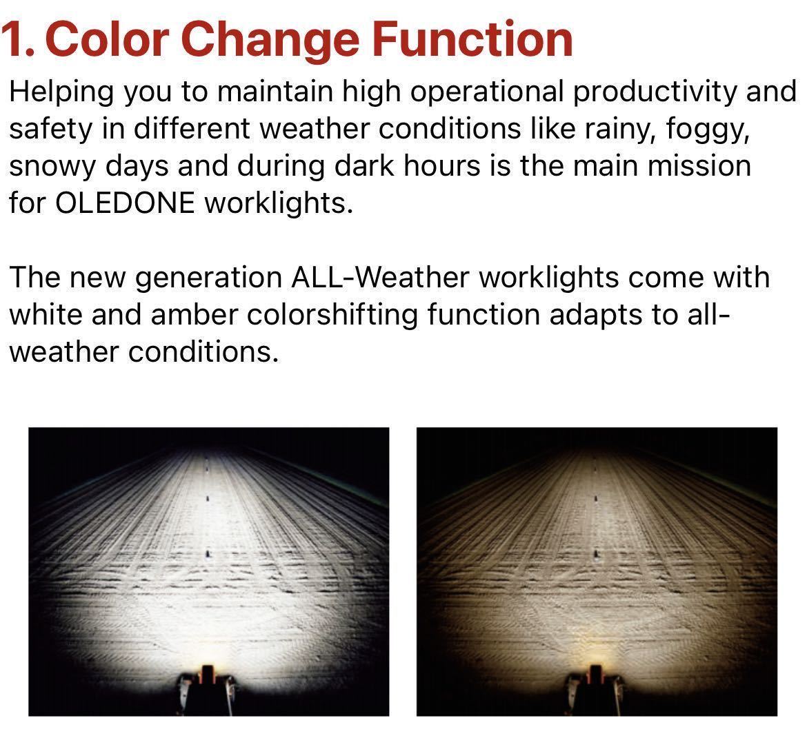 OLEDONE ALL-Weather LED Work Light WD-A080 все погода type LED рабочее освещение 3 цвет переключатель модель белый orange 2 шт. комплект снегоочиститель работа машина трактор 