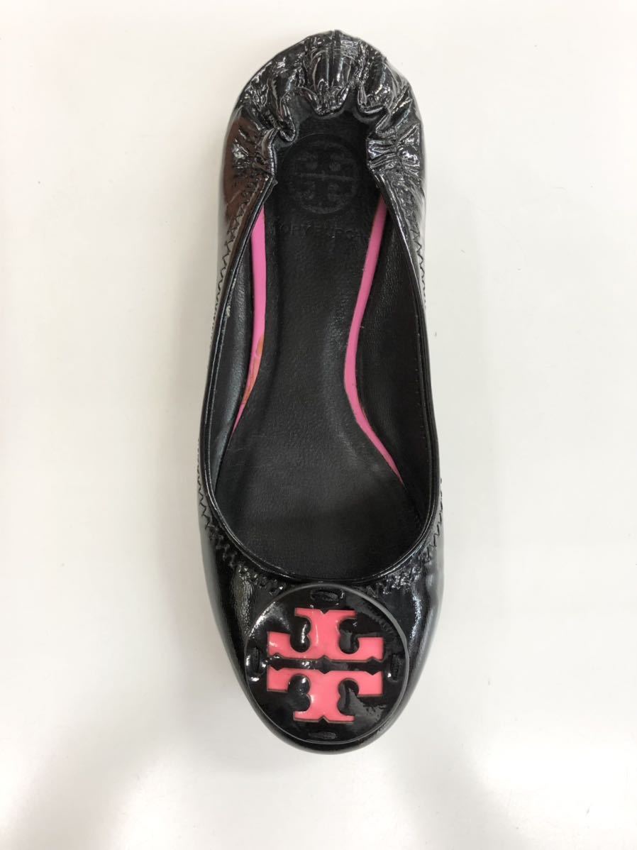 Tory Burch トリーバーチ フラットシューズ バレエシューズ 黒エナメル
