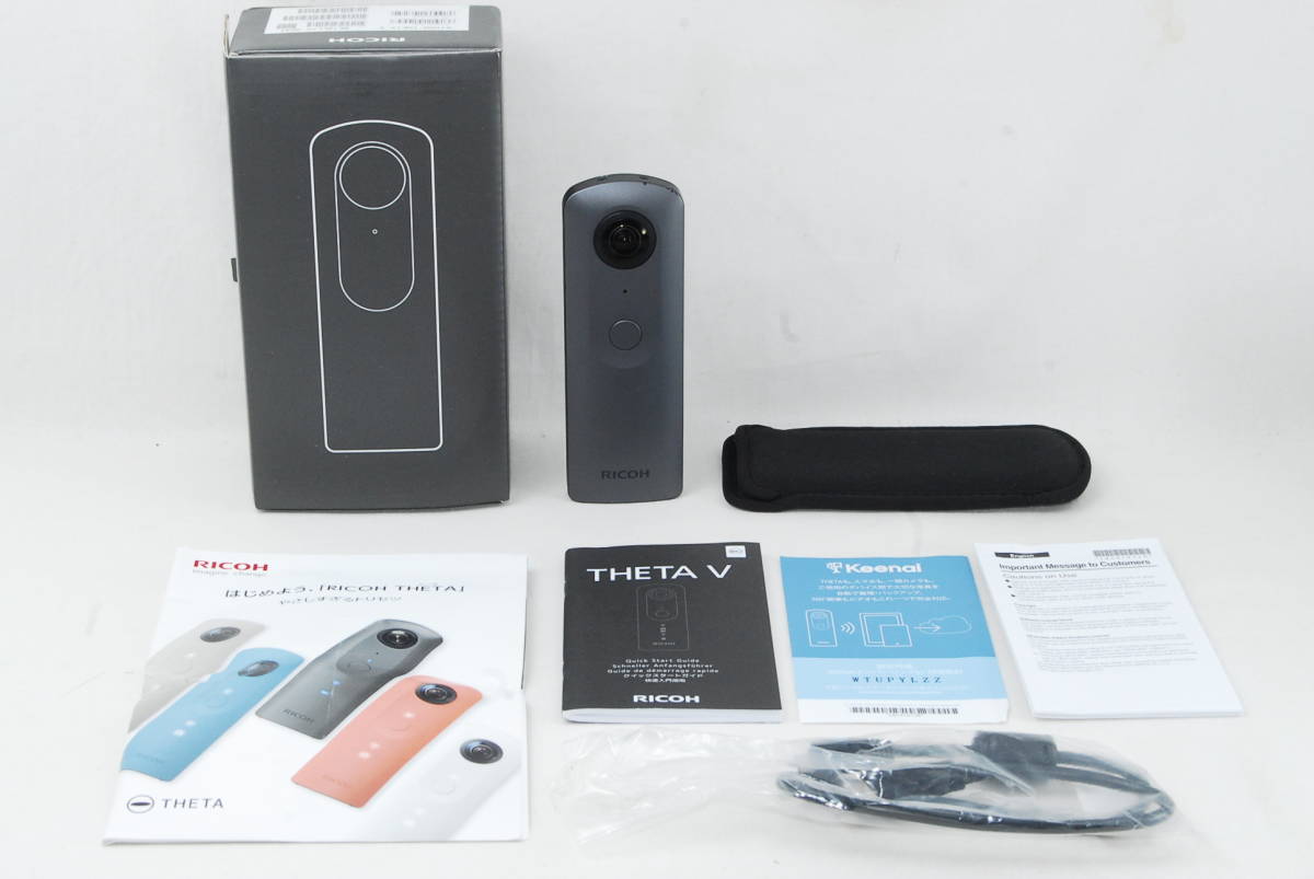 ★実用良品★RICOH リコー THETA V メタリックグレー 360度カメラ 手振れ補正機能搭載 ４K動画 元箱付き♪_画像1