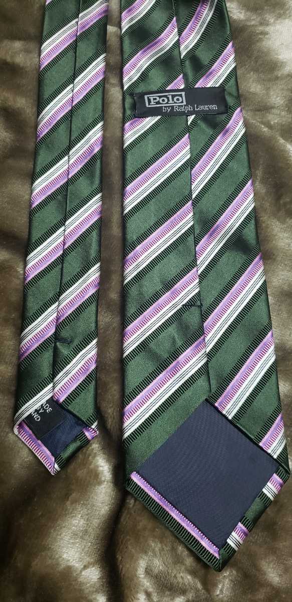 [ unused ] Ralph Lauren Ralph Lauren necktie color : forest green * purple [ commodity number 1231]